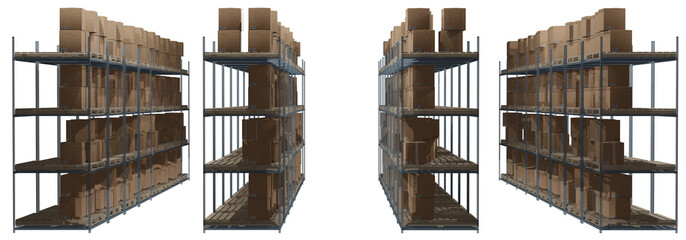 Warehouse, shelves and parcels © mabaci