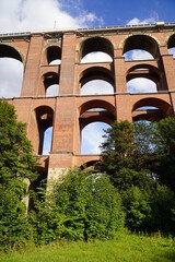 Fototapeta premium Goltzsch Viaduct (Göltzschtalbrücke) is a railway bridge in Germany. It is the largest brick built bridge in the world and was completed in 1851. Near city Reichenbach in Vogtland.