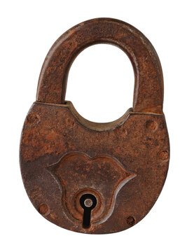 Old Rusty Padlock Cut Out