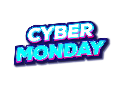 Cyber monday PNG image 3d text effect design
