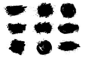 Set of vector grunge brushes strokes