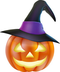 Witch hat Halloween pumpkin