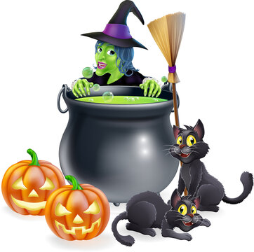 Witch Halloween Scene