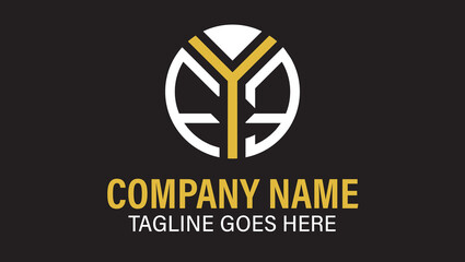 Fototapeta premium Letters EYE Creative Name Initials Monogram Lettermark Minimal Modern Logo Design Template