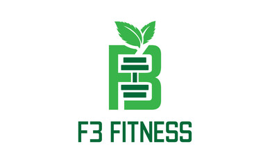 F3 Fitness Gym Health Nutrition Logo Design Template