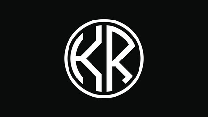 KR Name Initials Letter Mark Monogram Logo Design Template