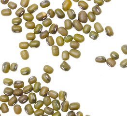 Mung beans isolated on white background.