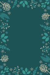 クリスマスの植物フレーム素材