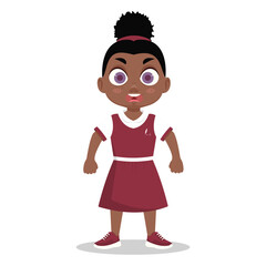 Angry expression, the child is angry. Angry girl. Vector illustration