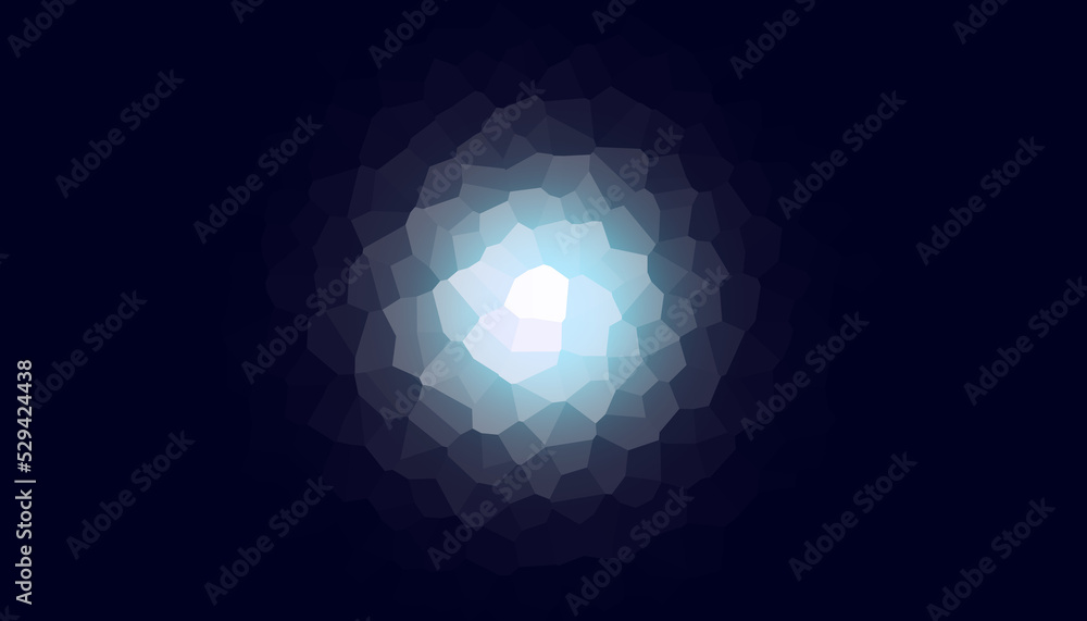 Poster abstract geometric background with colorful dots glowing with neon light. abstract dots geometric. a
