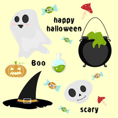 Halloween seamless pattern . Vector background with pumpkin, gnome and bats, witch hat. Cute autumn design. Black spooky wallpaper illustrations. Scary holiday horror sketch. Magic print for halloween