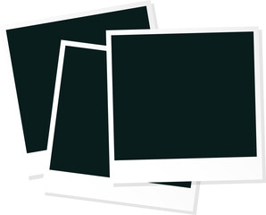 Stack of Empty Blank Polaroid Pictures Frame Template PNG