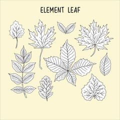 tropical leaves element silhouette