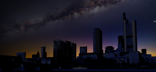 Blackout.Silhouette of a city at night without electricity concept of the energy crisis in Europe...