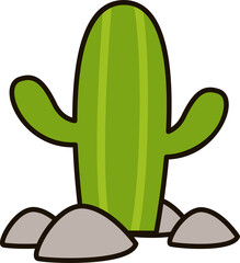 Cactus with stones