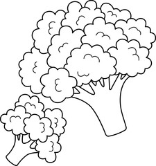 Broccoli Vegetable Isolated Coloring Page for Kids