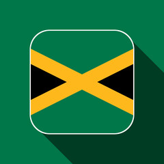 Jamaica flag, official colors. Vector illustration.