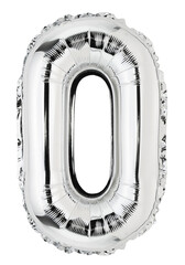 Letter O in silver mylar balloon isolated on transparent