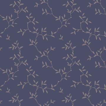 seamless pattern of branches and leaves © DZIANIS
