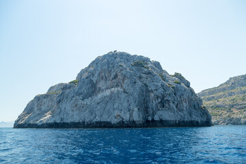 Big Rock in Ocean by Faliraki, Rhodes, Greece