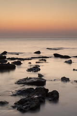 Fototapeta na wymiar Rocks in Ocean in Faliraki, Rhodes, Greece