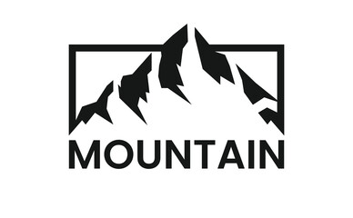 Mountain peak trekking summit adventure logo