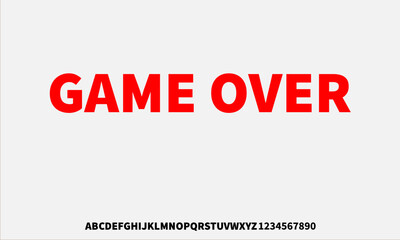 Game Over, sans serif elegant alphabet