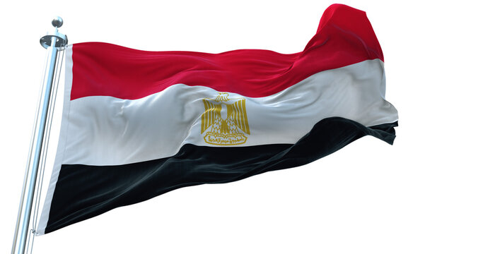 Egypt flag on transparent background 4k