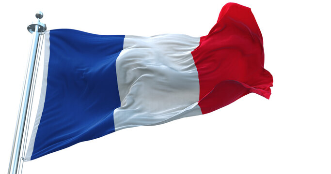 France flag on transparent background 4k
