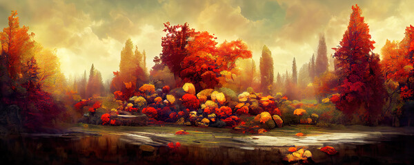 Colorful autumn and thanksgiving wallpaper background