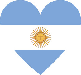 Argentina flag in the shape of a heart.