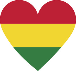 Bolivia flag in the shape of a heart.