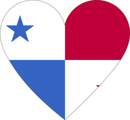 Panama flag in the shape of a heart.