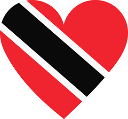 Trinidad and Tobago flag in the shape of a heart.