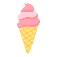 Popsicles in a cone. Cold dessert ice cream. Summer sweetness