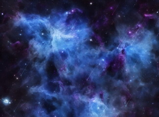 starry sky nebula universe blue lilac star fall cosmic background