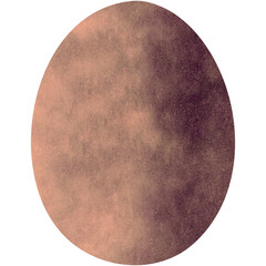 Brown watercolor Easter egg. Oval shape for design. Transparent PNG Clipart