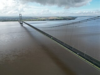 The Union Flag at half mast on the Humber Bridge north tower at Hessle  Queen Elisabeth has died...