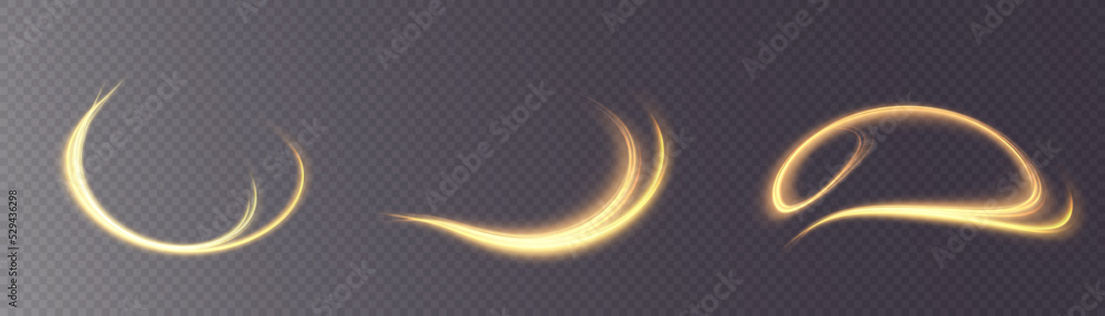 Poster Glowing shiny abstract curved lines. Curve light effect. Futuristic light energy movement effect.