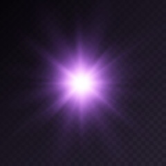 Light purple star. Flash of sunlight. Purple shimmer.