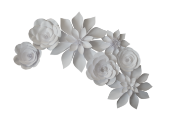 Papierblüten freigestellt als png 