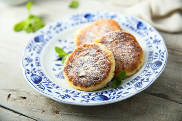 Traditional homemade cottage cheese cakes