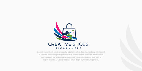 Shoes, Sneaker, boots Shoes Store Logo, Men's shoes vector sports style shoes Logo Template Design