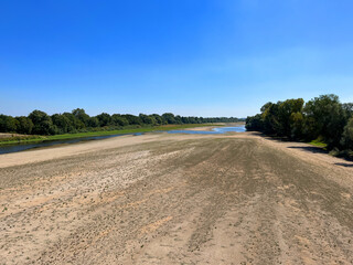 Loire River in France dried