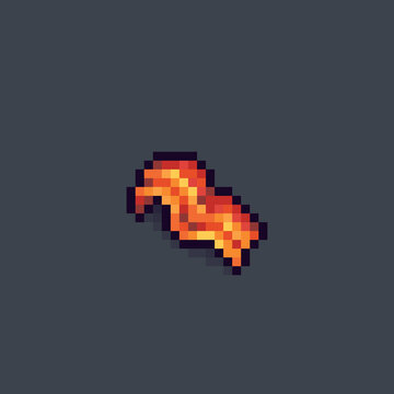 single bacoon meat in pixel art style