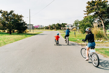 asian family in summer