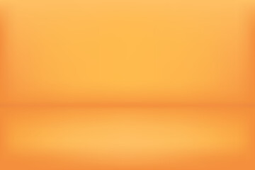 Orange gradient background, interior studio room. Abstract orange gradient, display products vector background.