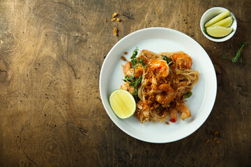 Stir fry noodles with shrimps