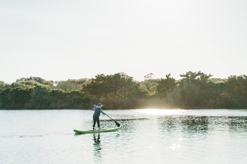 Naklejka premium fishing on the lake