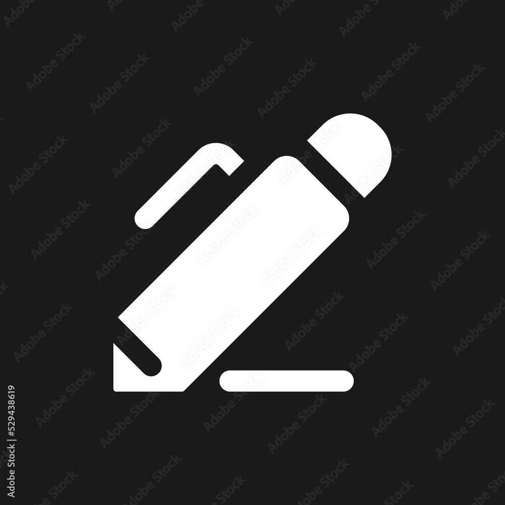 Poster note-taking dark mode glyph ui icon. classroom activity for student. user interface design. white si